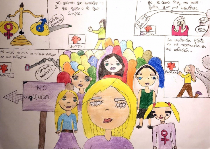 Un dibujo infantil de Molina de Aragón titulado 'No violencia' gana el  concurso 'Pintando Igualdad' | NuevaAlcarria - Guadalajara