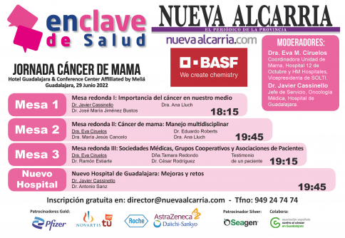 Nueva Alcarria celebra el miércoles 29 un 'En Clave de Salud' sobre el cáncer de mama