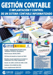 Abierto el plazo de inscripción para el curso gratuito Gestión contable e implantación y control de un sistema contable informatizado de CEOE-CEPYME Guadalajara