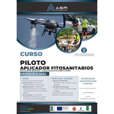 Curso de Certificación Homologada en Pilotaje de Aplicadores Fitosanitarios