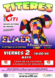 Ya a la venta las entradas para la función de títeres “Elmer, el elefante de colores” en Azuqueca 
