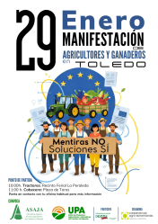 Unos 500 agricultores de Guadalajara se moviliza mañana en Toledo en una jornada de reivindicaciones
