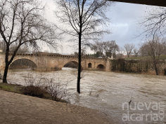 El caudal del Río Henares desciende a umbral naranja a su paso por Guadalajara