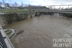 El río Henares mantiene la alerta naranja a su paso por Guadalajara, con el Pricam aún activado