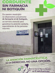 Corduente denuncia la falta de farmacia y botiquín y reclama una solución urgente