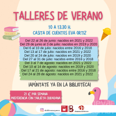 Abierta la inscripción en los Talleres de Verano de Animación a la Lectura de la Biblioteca Municipal de Azuqueca