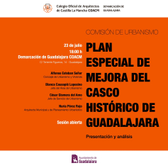 El COACM acogerá la presentación del Plan Especial de Mejora del Casco Histórico de Guadalajara