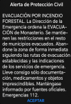 Monasterio recibe ES-ALERT de evacuación inmediata