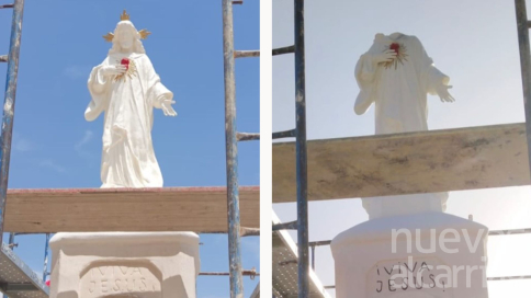 Vandalizada una escultura centenaria en Tordellego justo antes de concluir su restauración