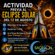 Sacedón organiza una jornada divulgativa para preparar el eclipse solar total del 12 de agosto