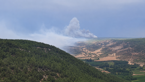 El incendio de El Recuenco dibuja un triángulo de fuego entre Guadalajara y Cuenca