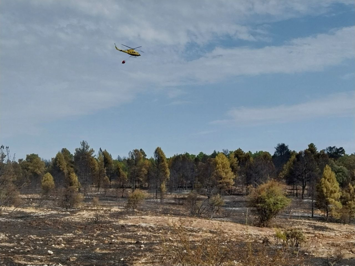 El incendio de El Recuenco ya ha calcinado 80 hectáreas 