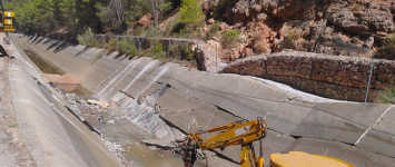 La Confederación Hidrográfica del Tajo inicia la reparación de una rotura en el acueducto Tajo-Segura en Almonacid de Zorita