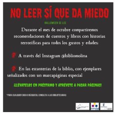 La Biblioteca de Molina invita a descubrir historias terroríficas